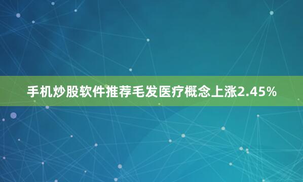 手机炒股软件推荐毛发医疗概念上涨2.45%